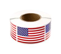 Flag Sticker - Paper, 1.2 x 2 in Patriotic Label Strong Adhesive | Easy Apply Bulk US Flag Roll Stickers For Decor & Sealing, Flags Decals For Doors, Walls, Bookshelves, Notebooks