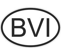 Flag Stickers oval Country code Car britaniques bvi Virgin Islands