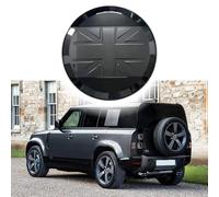 Flag Style Spare Tire Cover fits for Land Rover Defender 110 90 130 2020-2026 ABS Spare Tyre Wheel Cover Protector (Carpathian Grey+Glossy Black)