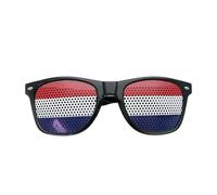 Flag Sunglasses for World Cup, Breathable Mesh Sticker Shades - Multicolored Country Flag Glasses for Sports Fan, Lightweight Novelty Eyewear for Parties, Gift for Soccer Lover (N)