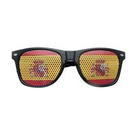 Flag Sunglasses for World Cup, Breathable Mesh Sticker Shades - Multicolored Country Flag Glasses for Sports Fan, Lightweight Novelty Eyewear for Parties, Gift for Soccer Lover (K)