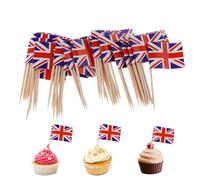 Flag Toothpicks 100PCS Mini Britain Flags On Sticks Food Flags Toothpick Cupcake Toppers Mini Cocktail Stick Flag Decor for Independence Day Party BarFlag Toothpicks