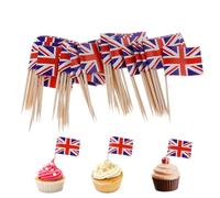 Flag Toothpicks 100pcs Mini Britain Flags On Sticks Food Flags Toothpick Cupcake Toppers Mini Cocktail Stick Flag Decor for Independence Day Party Bar Mini Flags On Sticks American Flag Toothpicks Min
