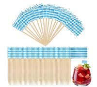 Flag Toothpicks, 100PCS Oktoberfest Bavarian Flag Picks, Decorative Food Stick Toppers for Appetizers, Cocktail, Charcuterie, Party Snacks, Kitchen Dining, Autumn Festival, Celebration