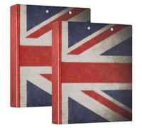 Flag United Kingdom Worn Grunge Style Heavy-Duty Binders with Pocket Cover 1 Pack 1.5" Assorted Binders Office Document Organizer Holds 200 Sheets