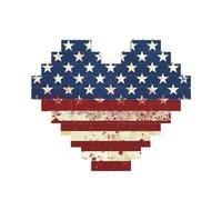 Flag with Stars Stripes Printed Jigsaw Puzzle 10.8x12.8 CM, Heart-Shaped Puzzle Challenging Game for Adults Gifts, Family Fun Decorative Wall Decor