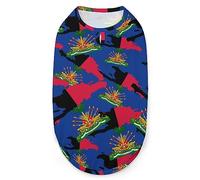 Flagap of Haiti Doghirtsummer Pet T-Shirtsoftleeveless Tank Top Pet Clothes formall Puppy and Cats X-Large