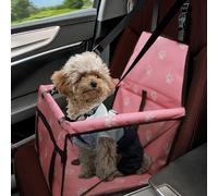 Flagest Car Seat for Dogs Pets - Washable Soft Oxford Transport Bag for Dogs - Stable Folding Car Seat for Dogs (Pink)