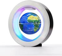 Flagest Magnetic Levitation Floating Globe - Levitating O Shape Globe with LED Lights for Education Home Office Desk Decor - Birthday Holiday Party Gift