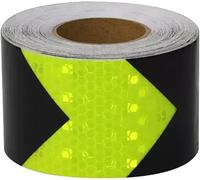 Flagging tape, Arrows Reflective Tape 5 cm x 10 meters Warnig High Intensity Sticker Self-Adhesive for Trailers Trucks Cars Boats Signs(Black Green)