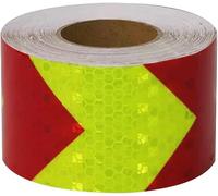 Flagging tape, Arrows Reflective Tape 5 cm x 10 meters Warnig High Intensity Sticker Self-Adhesive for Trailers Trucks Cars Boats Signs(Red Green)