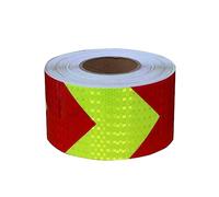 Flagging tape, Arrows Reflective Tape Warnig High Intensity Sticker 10 cm x 50 meters for Trailers Trucks Cars Boats Signs(Red Green)