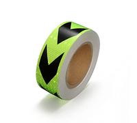 Flagging tape, Warning Tape, Arrow Reflective Self-Adhesive, High Intensity Sticker, Marking, 25 meters x 5 cm(Green Black)