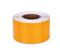 Flagging tape, Yellow Reflective Tape, Self-Adhesive Reflector Warning, High Visibility Night Security Marking Sticker for Vehicles Trucks Outdoor(10 cm x 45 m)