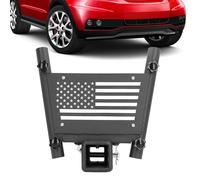 Flagpole Mount Bracket, Heavy Duty Steel Double Tube Hitch Mount Truck Flag Pole Holder Clamp for SUV RV Trailer Vehicles
