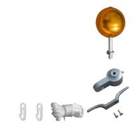 Flagpole Repair Kit with 50ft UV-Resistant Polyester Halyard Rope, Gold-Plated 5.9in Ball Top & Nickel-Plated Swivel Hooks for 2-Inch Diameter Poles