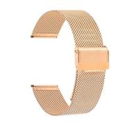 FLAGPVPAGT 0.6mm 1.0mm Mesh Watchband 18mm 20mm 22mm 24mm Stainless Steel Bracelet 3mm Thick Strap Heavy Wristband(0.6mm-RoseGold,18mm)