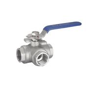 FLAGPVPAGT 1/2" 3/4" 1" 1-1/4"2" Three Way 304 Stainless Steel BSP Thread Ball Valve T-Type L-Type DN15 DN20 DN25 DN32 DN40 DN50 Ball(1-1/4",L Type)