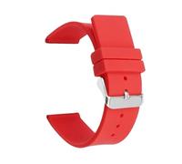 FLAGPVPAGT 12 14mm 16mm 18mm 20mm 22mm 24mm Silicone Watch Strap Men Women Replace Bracelet Soft Rubber(Red,18MM_SILVER BUCKLE)