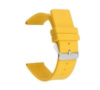 FLAGPVPAGT 12 14mm 16mm 18mm 20mm 22mm 24mm Silicone Watch Strap Men Women Replace Bracelet Soft Rubber(Yellow,24MM_SILVER BUCKLE)