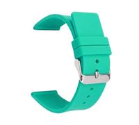 FLAGPVPAGT 12 14mm 16mm 18mm 20mm 22mm 24mm Silicone Watch Strap Men Women Replace Bracelet Soft Rubber(Green,24MM_SILVER BUCKLE)