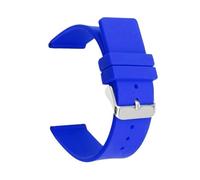 FLAGPVPAGT 12 14mm 16mm 18mm 20mm 22mm 24mm Silicone Watch Strap Men Women Replace Bracelet Soft Rubber(Dark blue,18MM_SILVER BUCKLE)