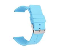 FLAGPVPAGT 12 14mm 16mm 18mm 20mm 22mm 24mm Silicone Watch Strap Men Women Replace Bracelet Soft Rubber(Light blue,24MM_SILVER BUCKLE)