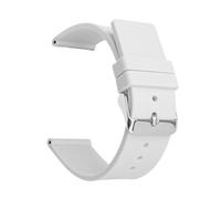 FLAGPVPAGT 12 14mm 16mm 18mm 20mm 22mm 24mm Silicone Watch Strap Men Women Replace Bracelet Soft Rubber(White,22MM_SILVER BUCKLE)