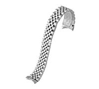 FLAGPVPAGT 13mm 17mm 20mm 21mm Stainless Steel Watch Strap Fit For Wrist Band Replacement Bracelet(Silver,21mm)