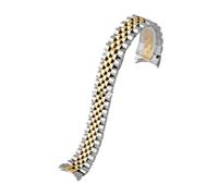 FLAGPVPAGT 13mm 17mm 20mm 21mm Stainless Steel Watch Strap Fit For Wrist Band Replacement Bracelet(Silver-Gold,17mm)