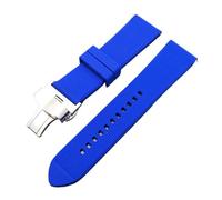 FLAGPVPAGT 18mm 19mm 20mm 21mm 22mm 24mm Quick Release Silicone Watch Band Fit For Men Women Replacement Wrist Butterfly Buckle Strap(Blue,18mm)