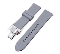 FLAGPVPAGT 18mm 19mm 20mm 21mm 22mm 24mm Quick Release Silicone Watch Band Fit For Men Women Replacement Wrist Butterfly Buckle Strap(Gray,20mm)