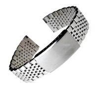 FLAGPVPAGT 18mm 20mm 22mm Stainless Steel Watch Strap Fit For Wrist Band Curved End Men Bracelet Replacement(Silver-Polished-Arc,20mm)