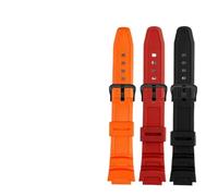 FLAGPVPAGT 18mm Convex Rubber Strap Fit For AE-1000W AQ-S810W Solid Color Silicone Watch Band Anti-fall Breathable Bracelet(Blue,Black buckle)