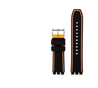 FLAGPVPAGT 19mm 20mm 21mm Rubber Watchband Fit For YVS454 YVS451 YVS420/435 Silicone Wristband Accessories Men's Watch Strap(Black orange-S,21mm)