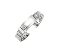 FLAGPVPAGT 21mm 20mm NH35 Watch Strap Wrist Bracelet Stainless Teel Watchband(BrightSilver-BBuckle,20mm)