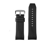 FLAGPVPAGT 21mm 22mmCurved End Rubber Watchband Fit For 1853 Starfish Diving T120 Silicone Strap T120417A Wrist Bracelet Male Black Blue(Black silver buckle,22mm)