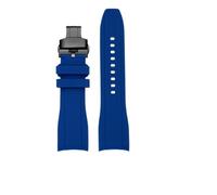FLAGPVPAGT 21MM Curved End Silicone Rubber Watch Strap Fit For L3 Sport Wristband Universal(Blue black,24mm)