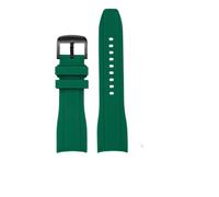 FLAGPVPAGT 21MM Curved End Silicone Rubber Watch Strap Fit For L3 Sport Wristband Universal(Green black pin,21mm)