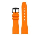 FLAGPVPAGT 21MM Curved End Silicone Rubber Watch Strap Fit For L3 Sport Wristband Universal(Orange black pin,21mm)