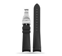 FLAGPVPAGT 22mm Rubber Silione Watch Band Fit For Curved End Pin/Folding Buckle Black Red GreenWrist Strap(White Light Pin)