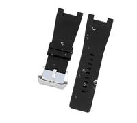 FLAGPVPAGT 32mm Waterproof Silicone Strap Fit For Watch For DZ1216 DZ1273 DZ4246 DZ4247 DZ287 Soft Breathable Wrist Band Bracelet(Silver buckle)