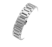 FLAGPVPAGT 6 Colors Flat Curved End Strap Fit For Watch Chain 18mm 19mm 20mm 22mm 23mm 24m Metal Stainless Steel Watchband Men Women(Silver,24mm)
