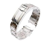FLAGPVPAGT Bracelet 904 Stainless Steel Watch Band Fit For Men's Strap 20mm 21mm(Full matte silver,20mm)