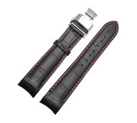 FLAGPVPAGT Bracelet Curved End Watch Strap Fit For BL9002-37 05A BT0001-12E 01A Band 20mm 21mm 22mm Watchband(Red silver butterfly,22mm)