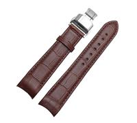FLAGPVPAGT Bracelet Curved End Watch Strap Fit For BL9002-37 05A BT0001-12E 01A Band 20mm 21mm 22mm Watchband(Brown silver butter,22mm)