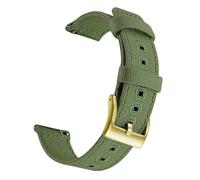 FLAGPVPAGT Canvas Quick Release Watch Band 20mm 22mm Replacement Straps For Fit Men Women(Army Green Gold 2,20mm)