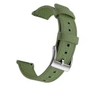 FLAGPVPAGT Canvas Quick Release Watch Band 20mm 22mm Replacement Straps For Fit Men Women(Army Green Silver 2,22mm)
