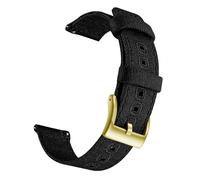 FLAGPVPAGT Canvas Quick Release Watch Band 20mm 22mm Replacement Straps For Fit Men Women(Black Gold 2,22mm)