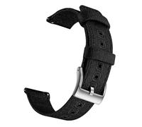 FLAGPVPAGT Canvas Quick Release Watch Band 20mm 22mm Replacement Straps For Fit Men Women(Black Silver 2,20mm)